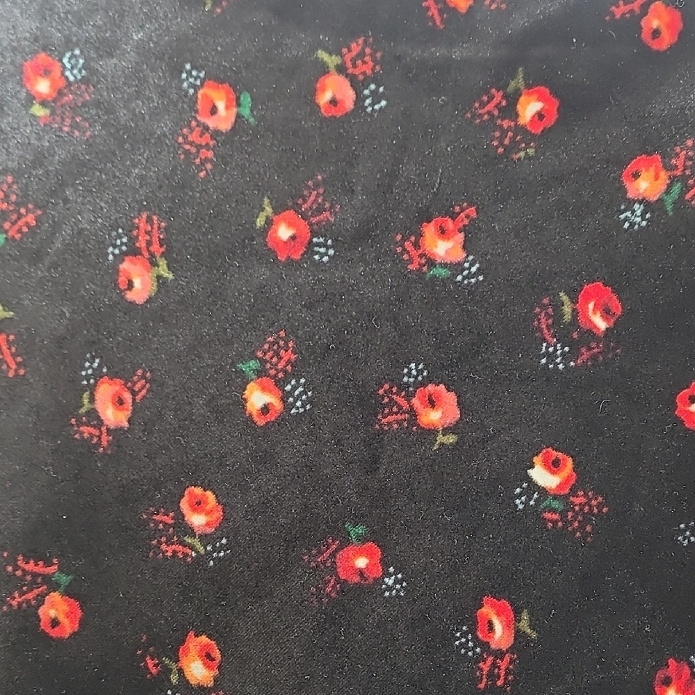 LOFT NWOT Floral Velvet Midi Skirt Size M Black Red Whimsigoth Y2K Romantic